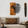 Wallity Apachi Escultura de pared de madera y metal Nogal y negro
